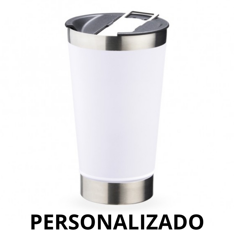 Copo Térmico Inox com Tampa e Abridor 473ml  - PERSONALIZADO